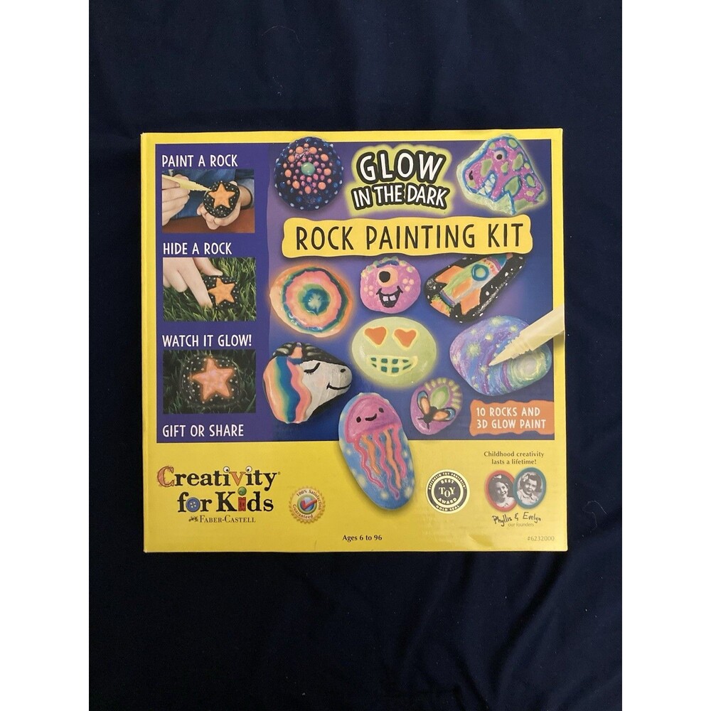 Faber-Castell Creativity for Kids Glow in The Dark Rock Painting Kit | 10 Rocks
